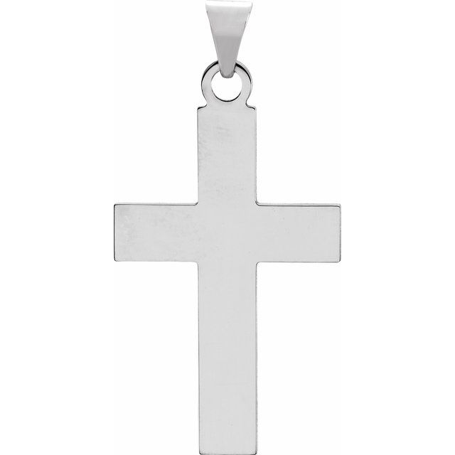 14K White Cross Pendant