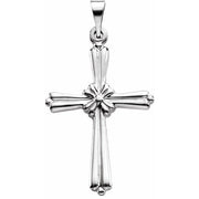 14K White Cross Pendant