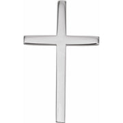 14K White 25.7x15.7 mm Cross Pendant