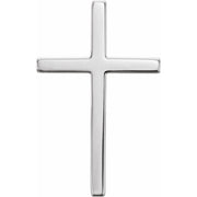 14k White 17.4x11.1 Mm Cross Pendant