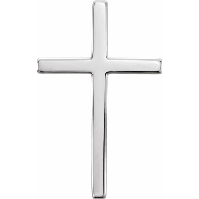 14k White 17.4x11.1 Mm Cross Pendant