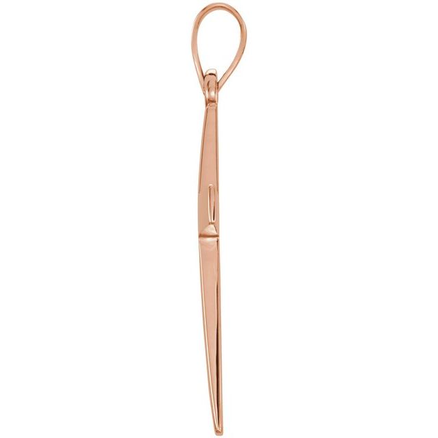 14k Rose Cross Pendant
