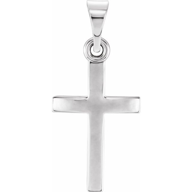 14k White Cross Pendant