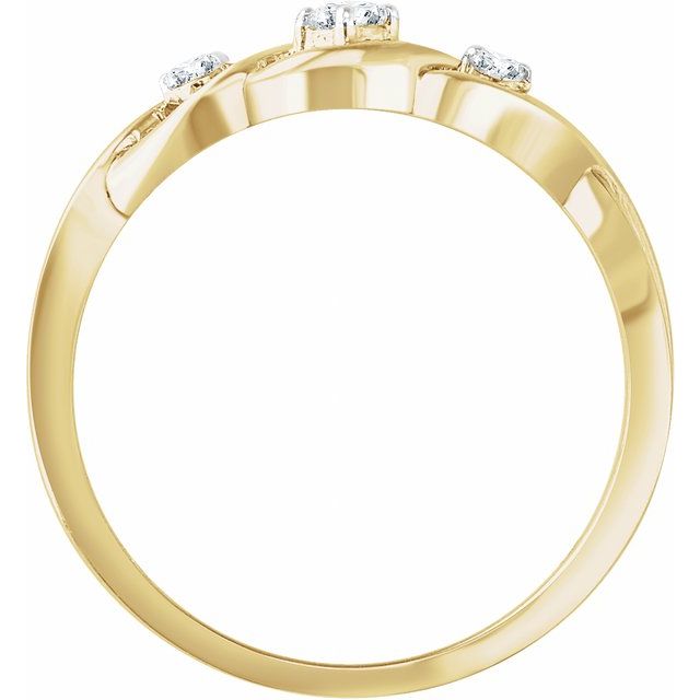 14k Yellow .08 Ctw Natural Diamond Freeform Ring