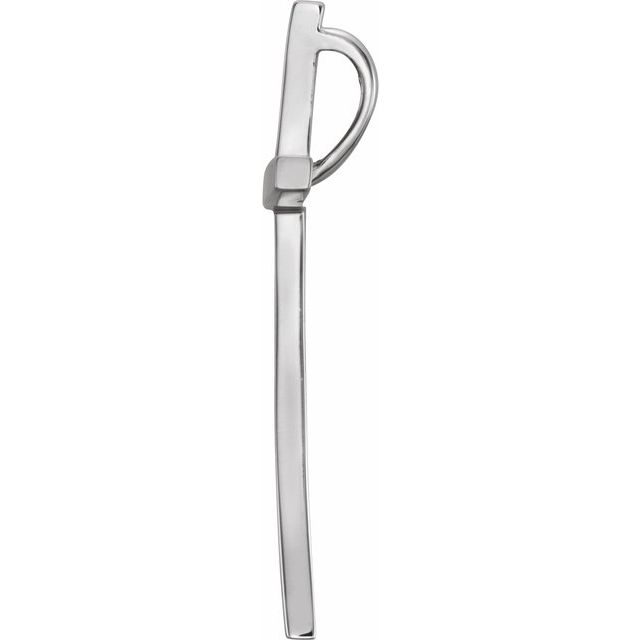 14K White 32x19.25 mm Cross Pendant