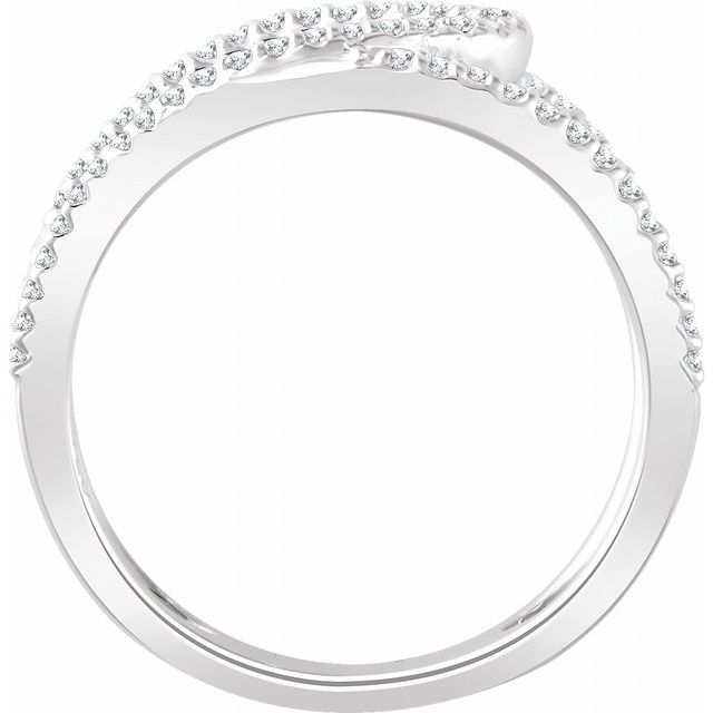 14k White 1/3 Ctw Natural Diamond Negative Space Ring