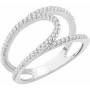 14k White 1/3 Ctw Natural Diamond Negative Space Ring