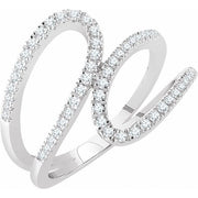 14k White 1/3 Ctw Natural Diamond Freeform Ring