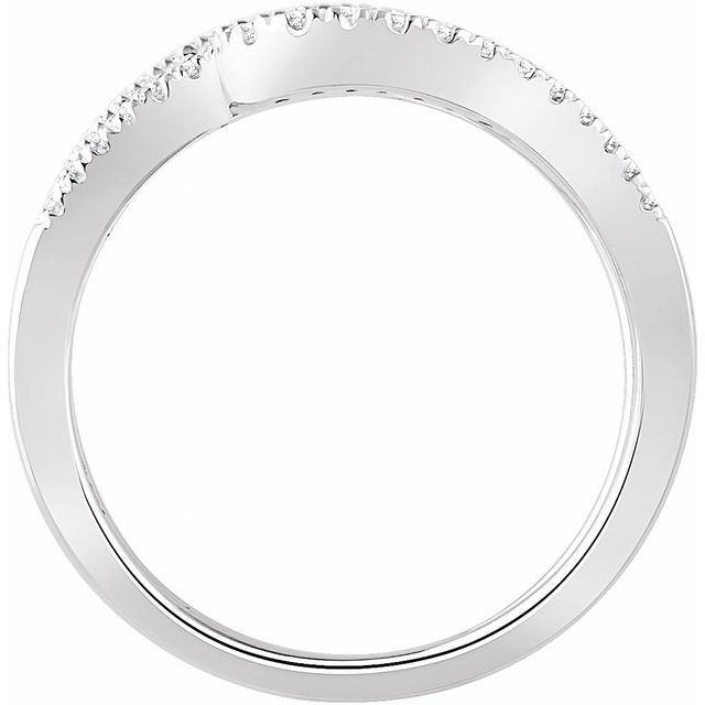 14k White 1/3 Ctw Natural Diamond Freeform Ring