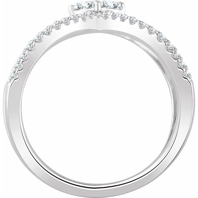 14k White 3/8 Ctw Natural Diamond Negative Space Ring