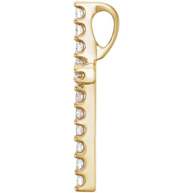 14K Yellow 1/4 CTW Natural Diamond Petite Cross Pendant
