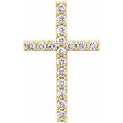 14K Yellow 1/4 CTW Natural Diamond Petite Cross Pendant