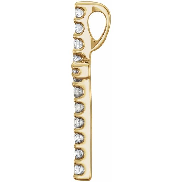 14K Yellow 1/6 CTW Natural Diamond Petite Cross Pendant