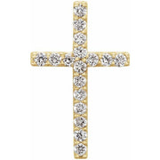 14K Yellow 1/6 CTW Natural Diamond Petite Cross Pendant
