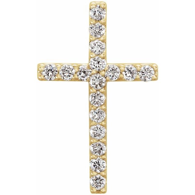 14K Yellow 1/6 CTW Natural Diamond Petite Cross Pendant