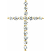 14K Yellow 1  CTW Natural Diamond Cross Pendant