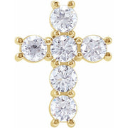 14K Yellow 1/3 CTW Natural Diamond Cross Pendant