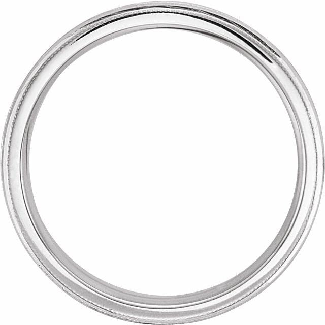14K White 6 mm Wheat Patterned Band Size 11.5