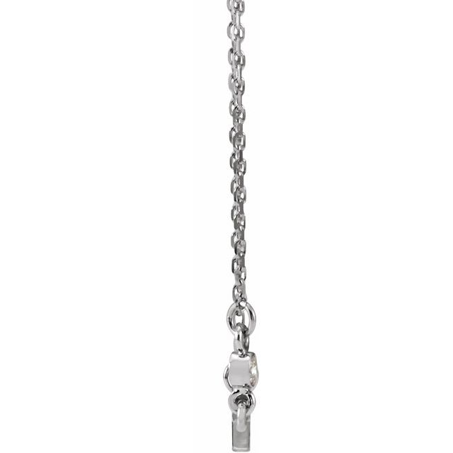 Sterling Silver .03 Ctw Natural Diamond Sideways Cross 16-18' Necklace