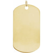 14K Yellow Engravable Dog Tag Pendant