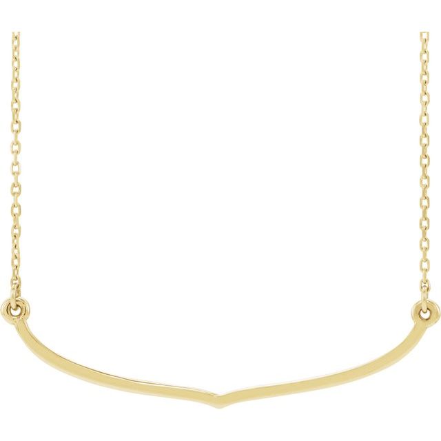 14k Yellow Freeform Bar 16-18' Necklace