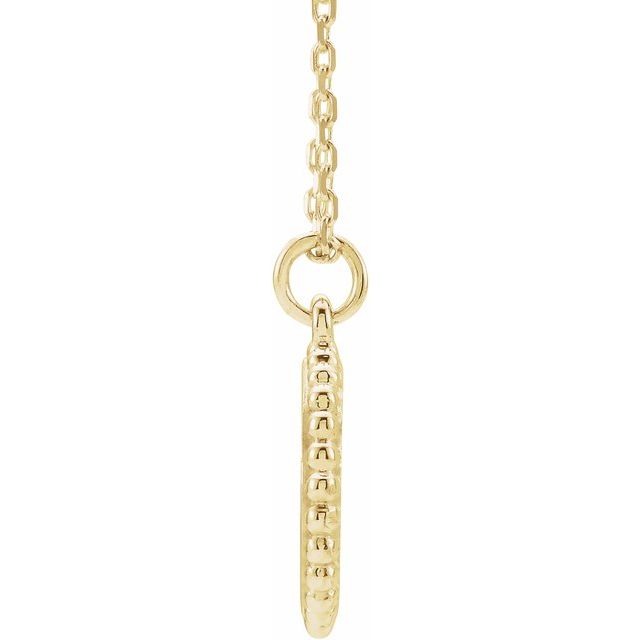18k Yellow Vermeil Engravable Beaded Disc 16-18' Necklace