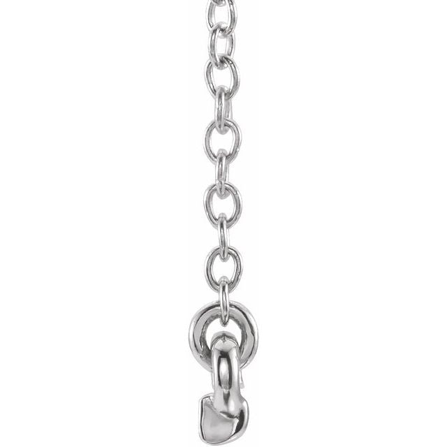 14k White .07 Ctw Petite Natural Diamond Bar 16-18' Necklace