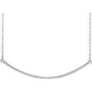 14k White Curved Bar 20' Necklace