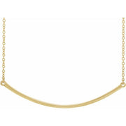 14K Yellow Curved Bar 20' Necklace