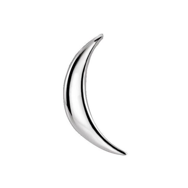 14k White Crescent Pendant