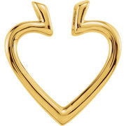 14k Yellow Heart Pendant Enhancer