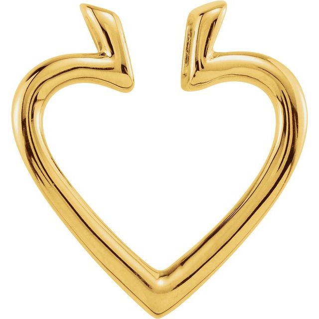 14k Yellow Heart Pendant Enhancer