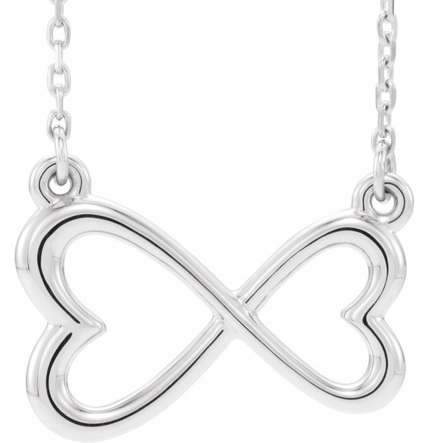Sterling Silver Infinity-inspired Heart 16-18' Necklace