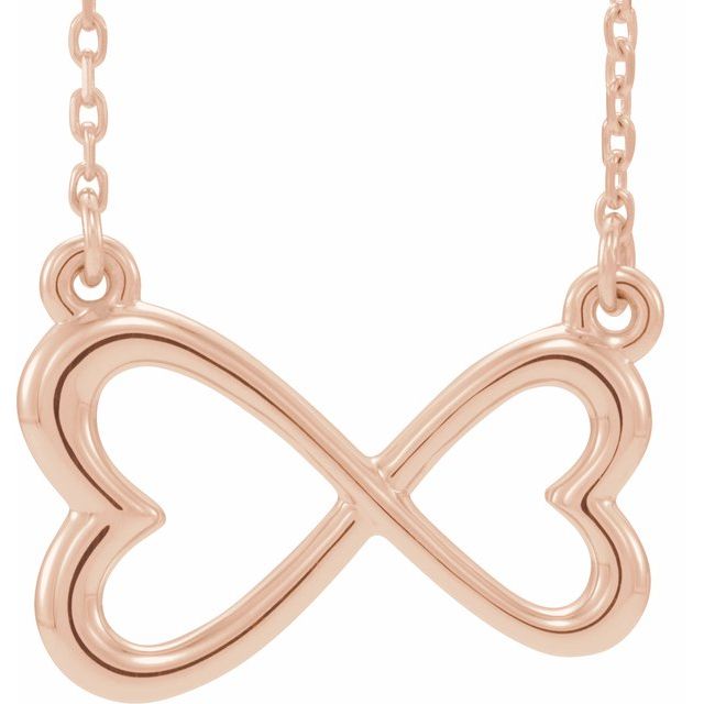 14k Rose Infinity-inspired Heart 16-18' Necklace
