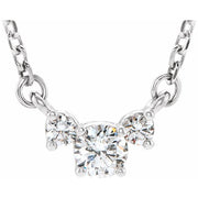 14k White 1/3 Ctw Natural Diamond 16-18' Necklace