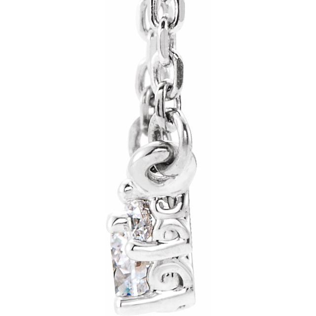 14k White 1/3 Ctw Natural Diamond 16-18' Necklace
