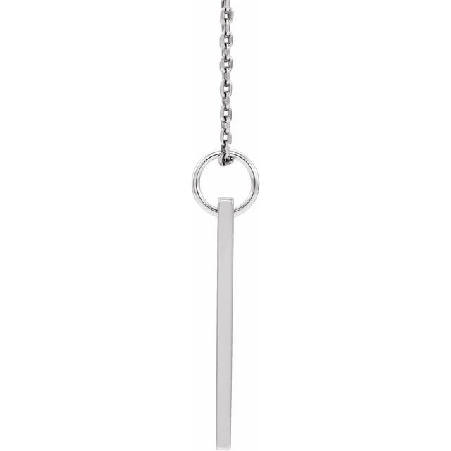 Sterling Silver .03 CT Natural Diamond Engravable Bar 16-18' Necklace