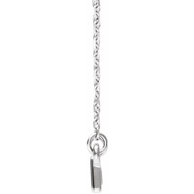 Sterling Silver Rectangle Bar 16-18' Necklace