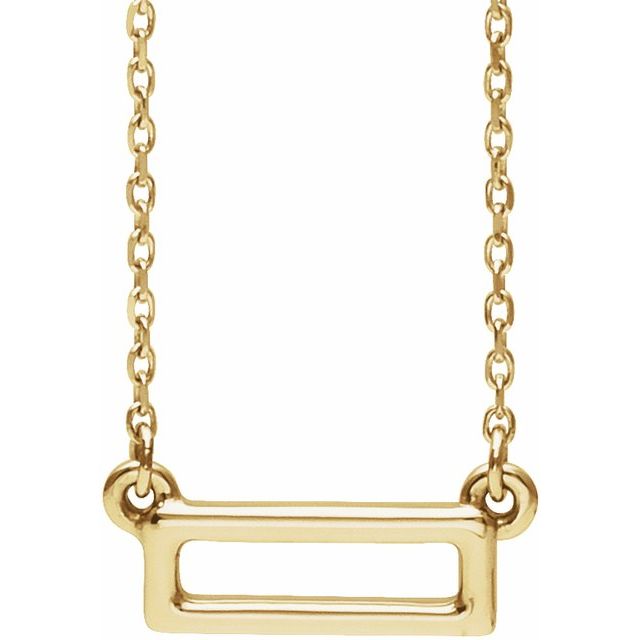 14k Yellow Rectangle Bar 16-18' Necklace