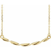 14k Yellow Twisted Bar 16-18' Necklace