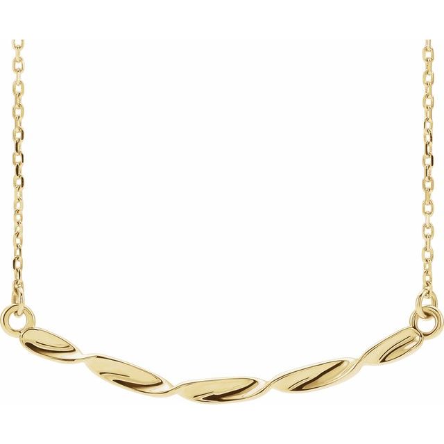 14k Yellow Twisted Bar 16-18' Necklace
