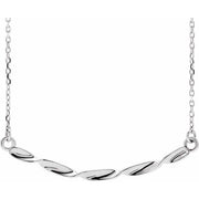 14k White Twisted Bar 16-18' Necklace