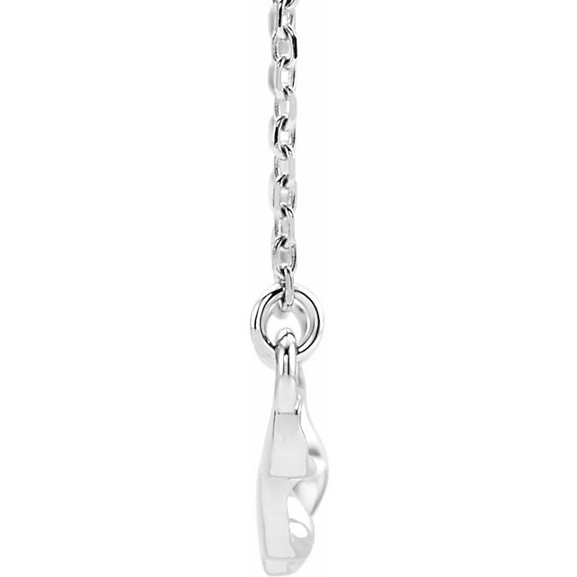 14k White Twisted Bar 16-18' Necklace