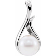 14k White Cultured White Freshwater Pearl Pendant