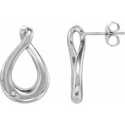 Sterling Silver .015 CTW Natural Diamond Infinity-Inspired Earrings
