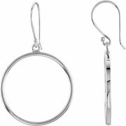 14k White Circle Earrings