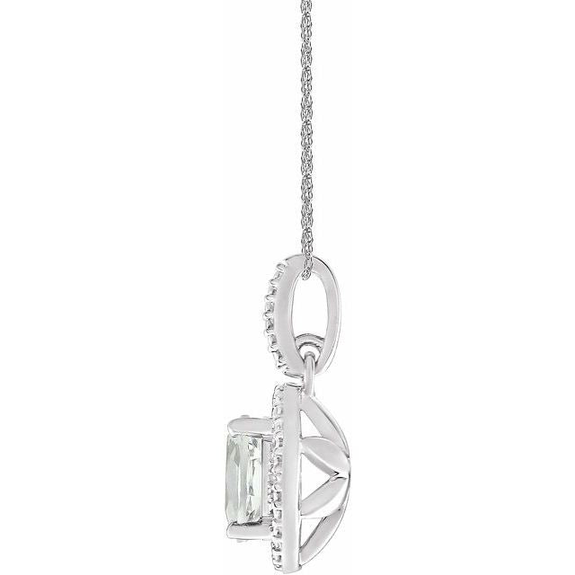 Sterling Silver Lab-grown White Sapphire & .01 Ctw Natural Diamond 18' Necklace