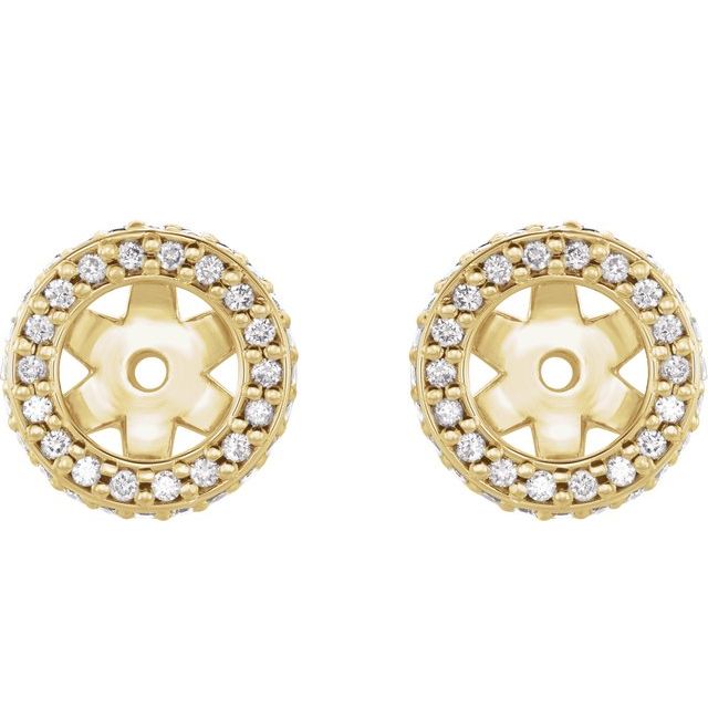 14k Yellow 1/4 Ctw Natural Diamond Earring Jackets