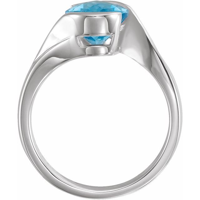 Sterling Silver Natural Swiss Blue Topaz Ring