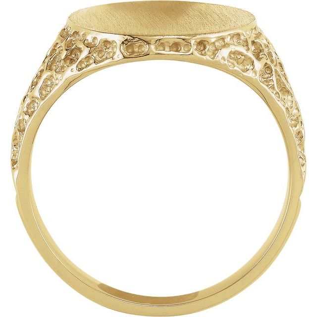 14K Yellow 19x15 mm Oval Signet Ring